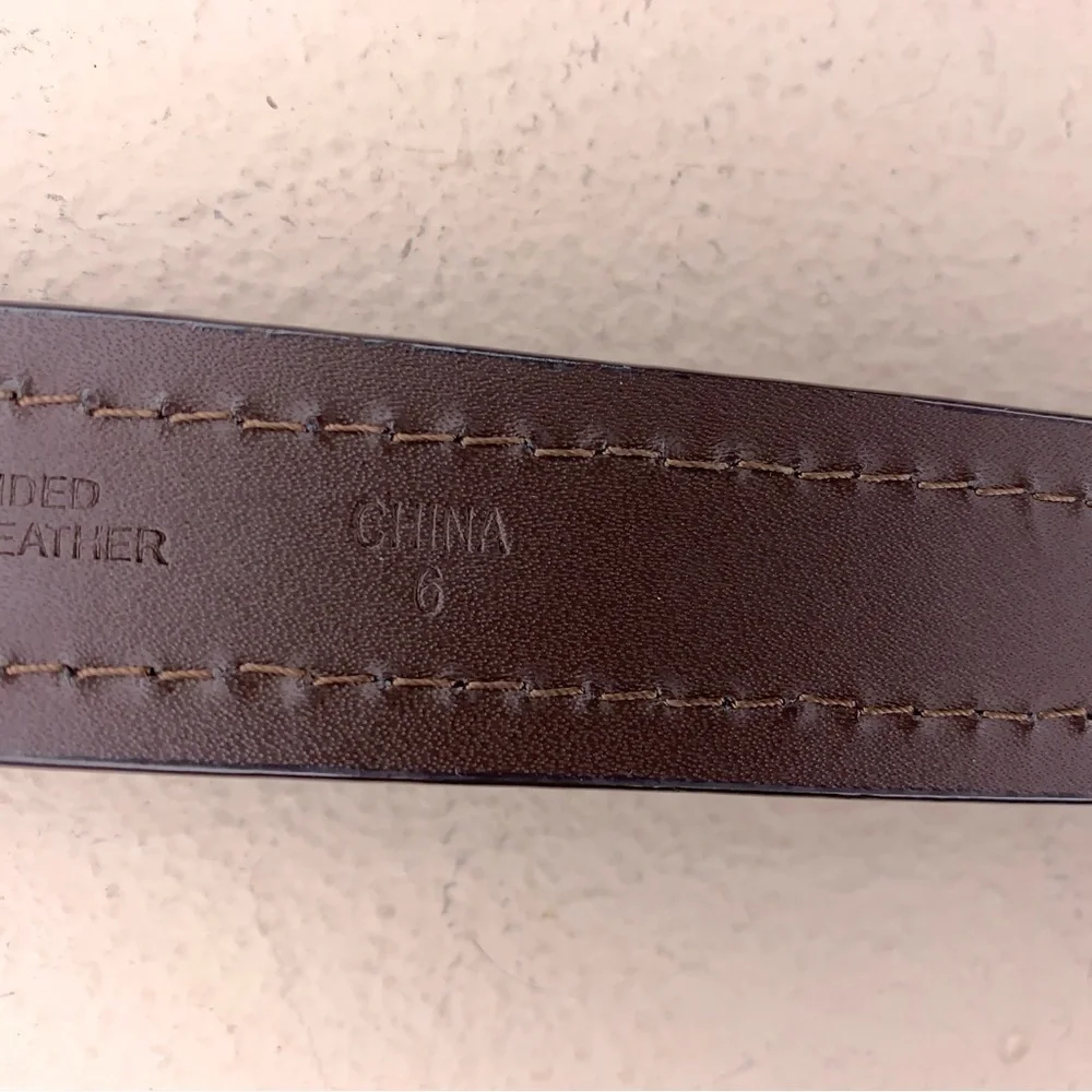 Size 36 Brown Leather Bonded Belt Classic Mens Silver Buckle Pebbled Leather